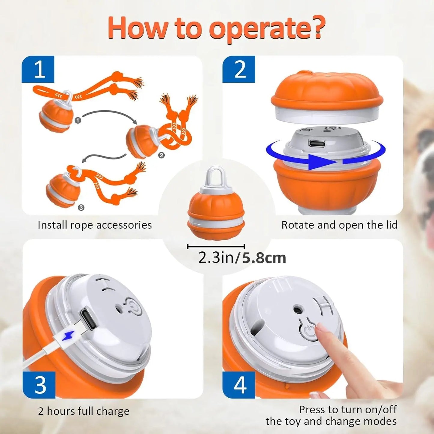 Smart Rolling Ball Toy for Dogs - Electric Interactive Training Ball for Indoor Use, Durable and Bite-Resistant Design for Enhanced Pet Stimulation and Boredom Relief