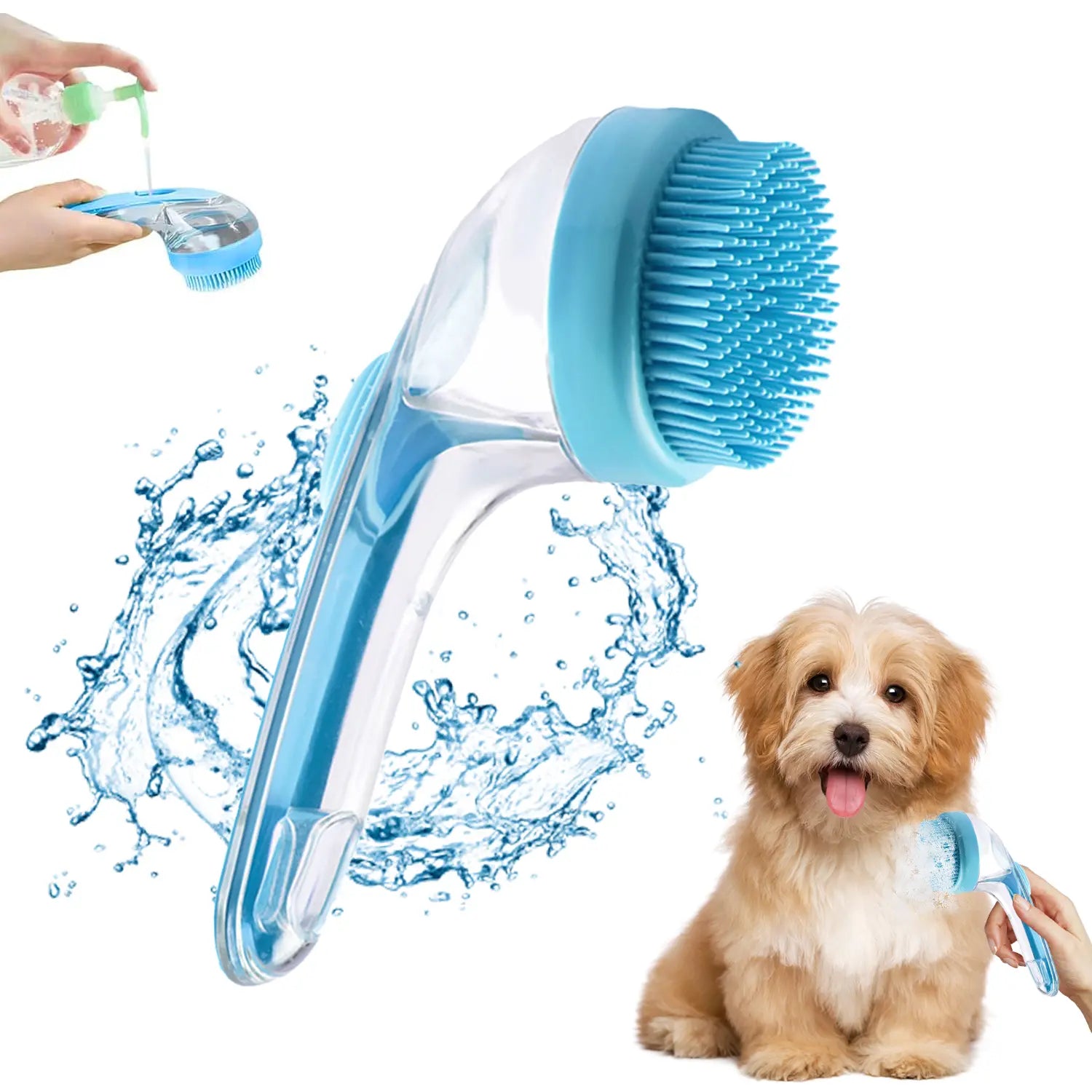 Revolutionary Pet Bath Brush with Built-in Shampoo Dispenser for Effortless Grooming and Pampering