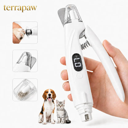Premium Rechargeable Pet Nail Clipper and Grinder with Integrated Catcher and LED Light - Versatile Grooming Tool for Dogs and Cats of All Sizes
