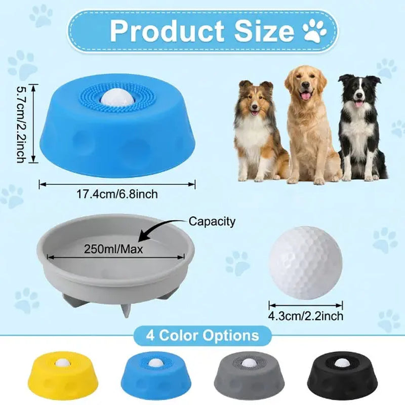 3-in-1 Interactive Suction Slow Feeder Dog Lick Bowl with Integrated Treat Ball and Cleaning Brush, No-Spill Anti-Slip Mat for Yogurt, Peanut Butter, and Liquid Treats