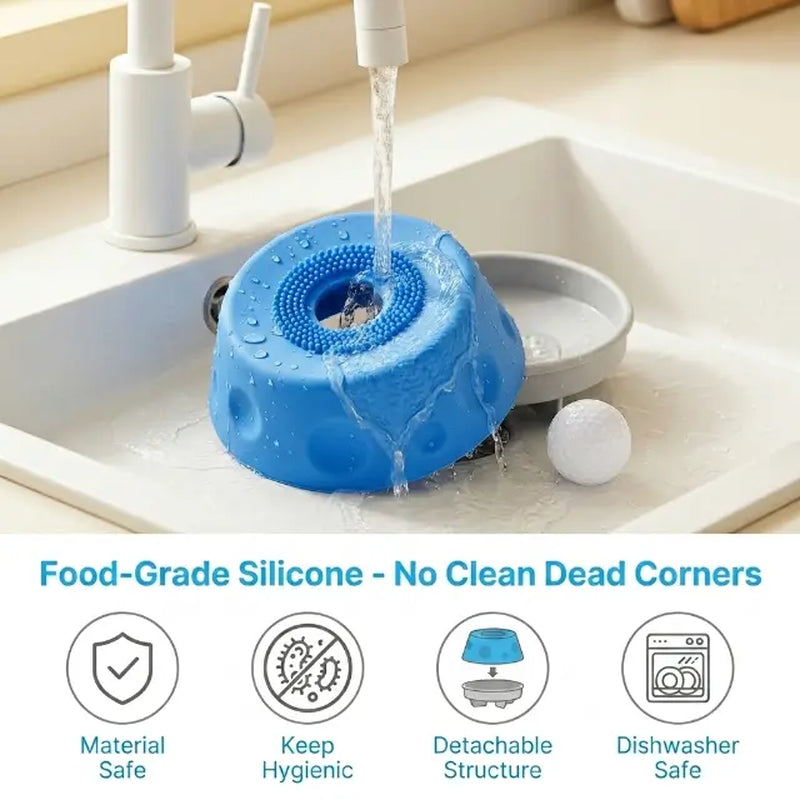 3-in-1 Interactive Suction Slow Feeder Dog Lick Bowl with Integrated Treat Ball and Cleaning Brush, No-Spill Anti-Slip Mat for Yogurt, Peanut Butter, and Liquid Treats