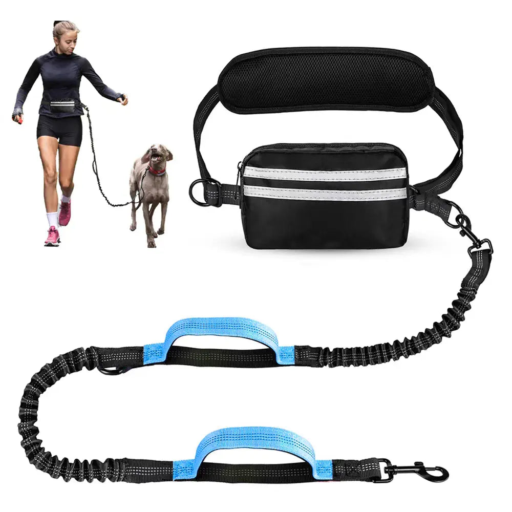 Pipidodo Hands-Free Dual Dog Leash with Waist Bag and Cushioned Pad - Effortless, Tangle-Free Walking for Two Dogs